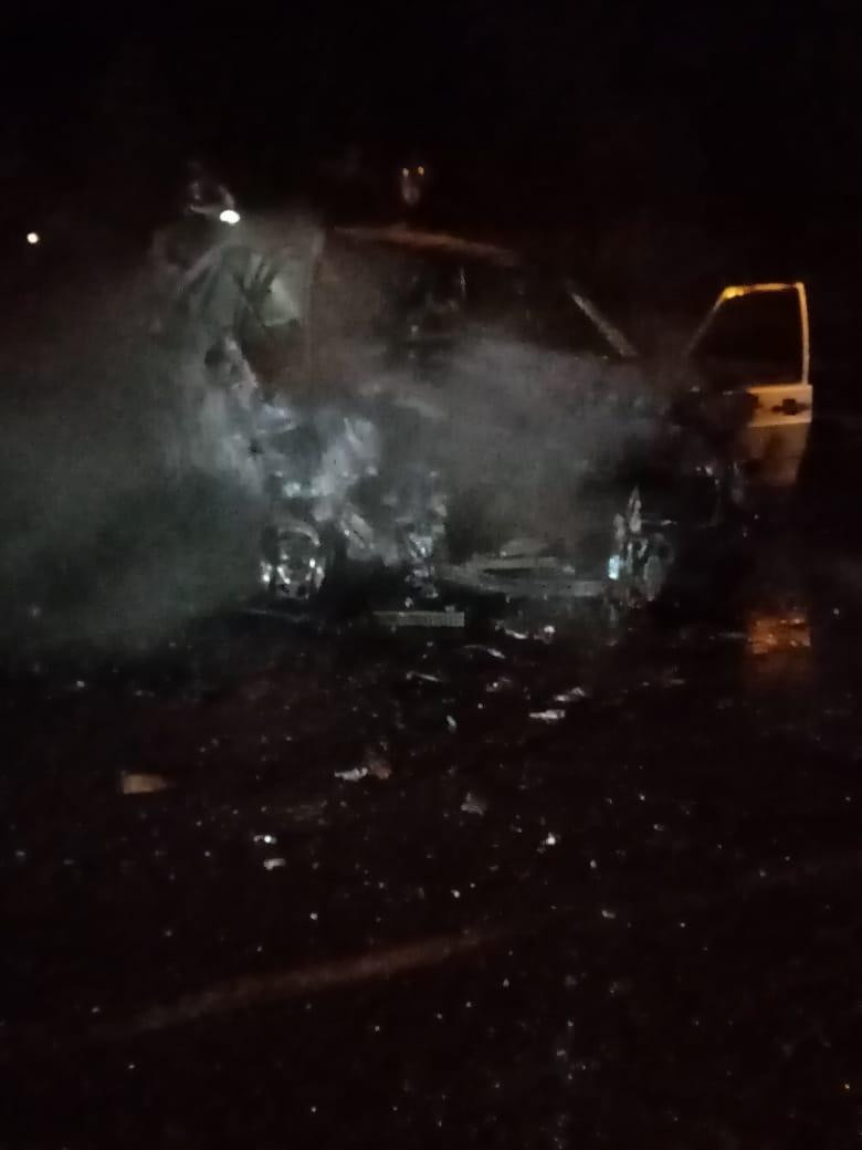 В Прокопьевске ночью сгорел автомобиль