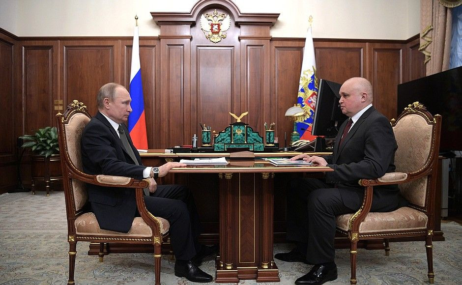 Владимир Путин встретился с врио губернатора Кемеровской области Сергеем Цивилёвым