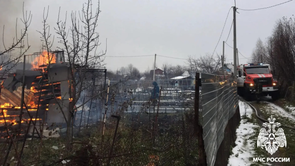 В Прокопьевске огонь уничтожил постройки на шести садовых участках